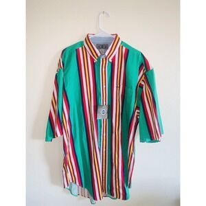 Deep River Striped Shirt Vintage New Old Stock Bright 90s Flair Urkle